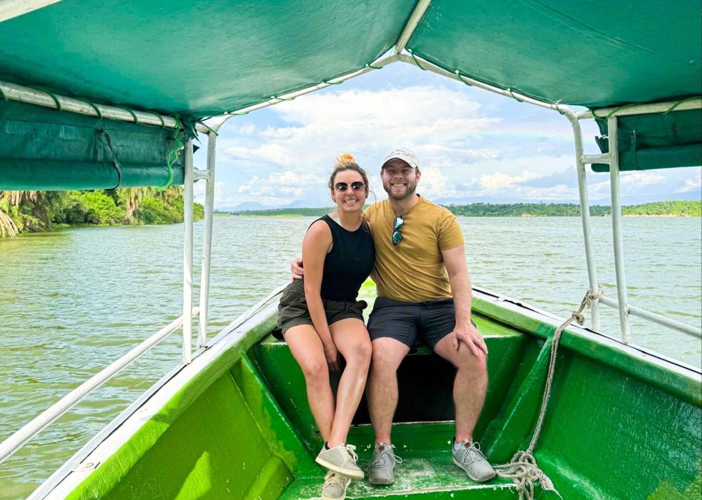 Andres and Brehenna on Boat cruise on Queen Elizabeth National Park 